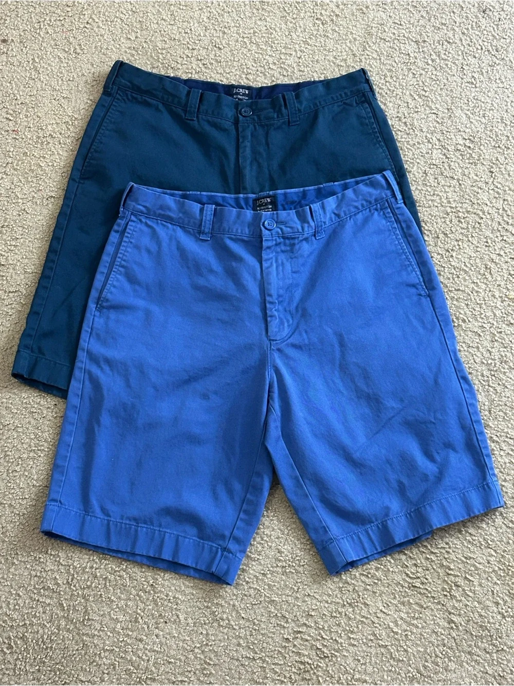 J. Crew Mens Rivington Chino Shorts Size 33 Blue 10” Inseam Lot Of 2